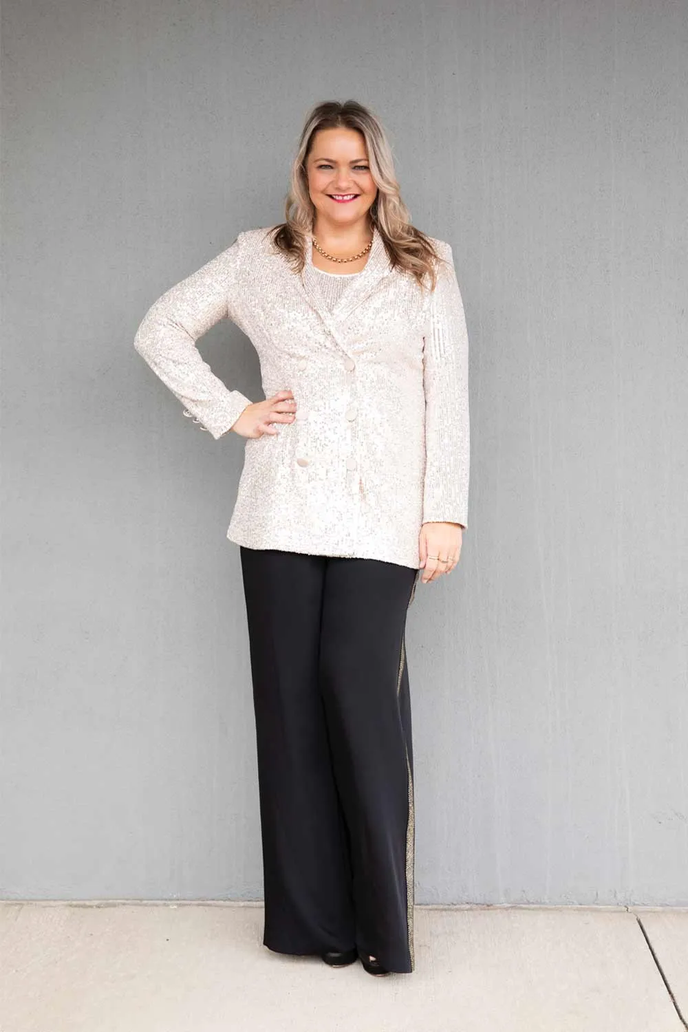Odor Resistant Tech Easy Clean Material Lyman - 239814U Sequin Blazer