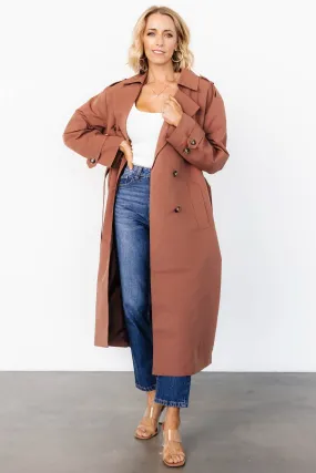 Heavyweight Fabric Elias Trench Coat | Warm Brown