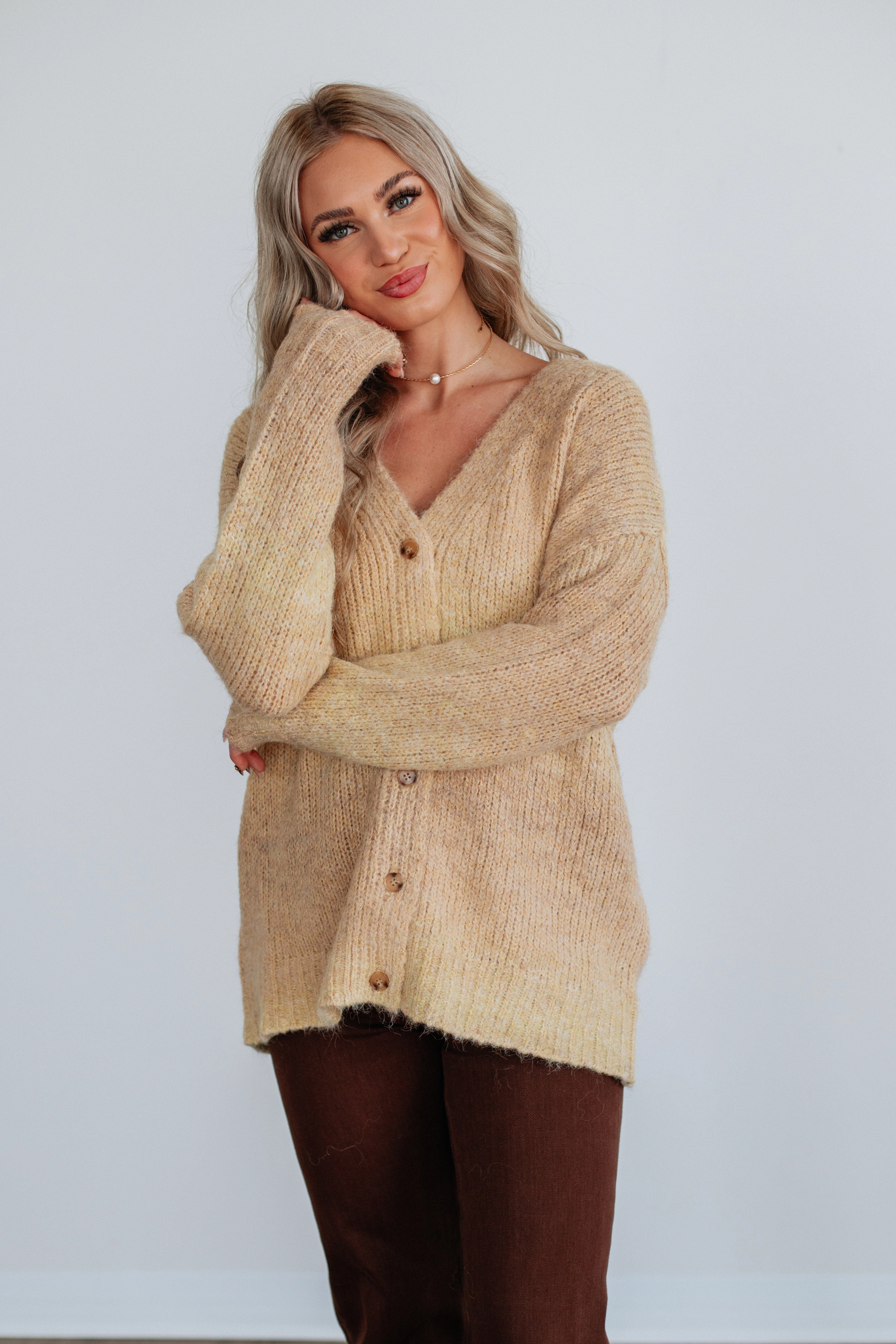 Elsie Knit Cardigan - Buttercream Versatile Stretch Fashion-Forward Look
