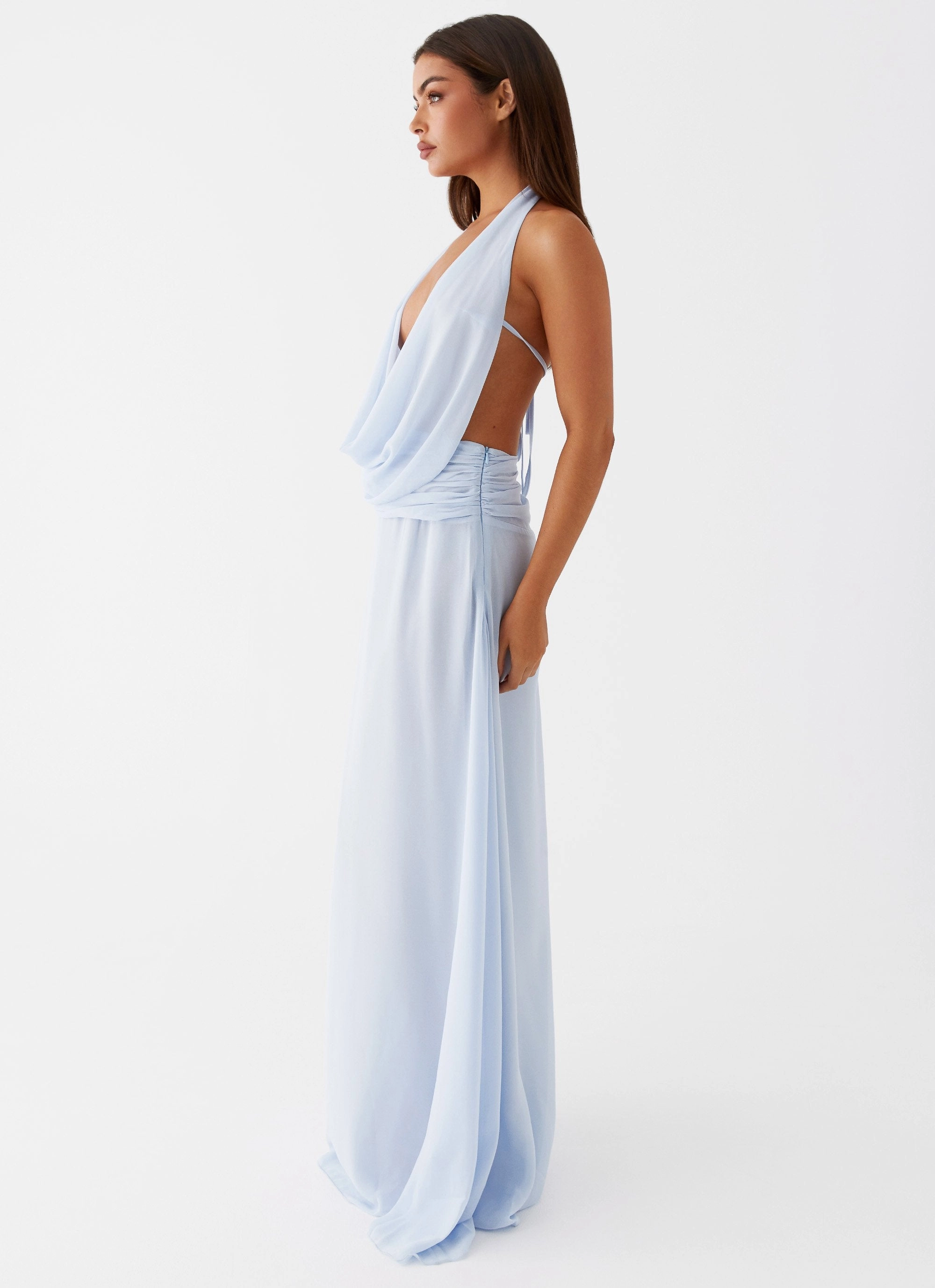 All Day Look Elysia Chiffon Maxi Dress - Baby Blue