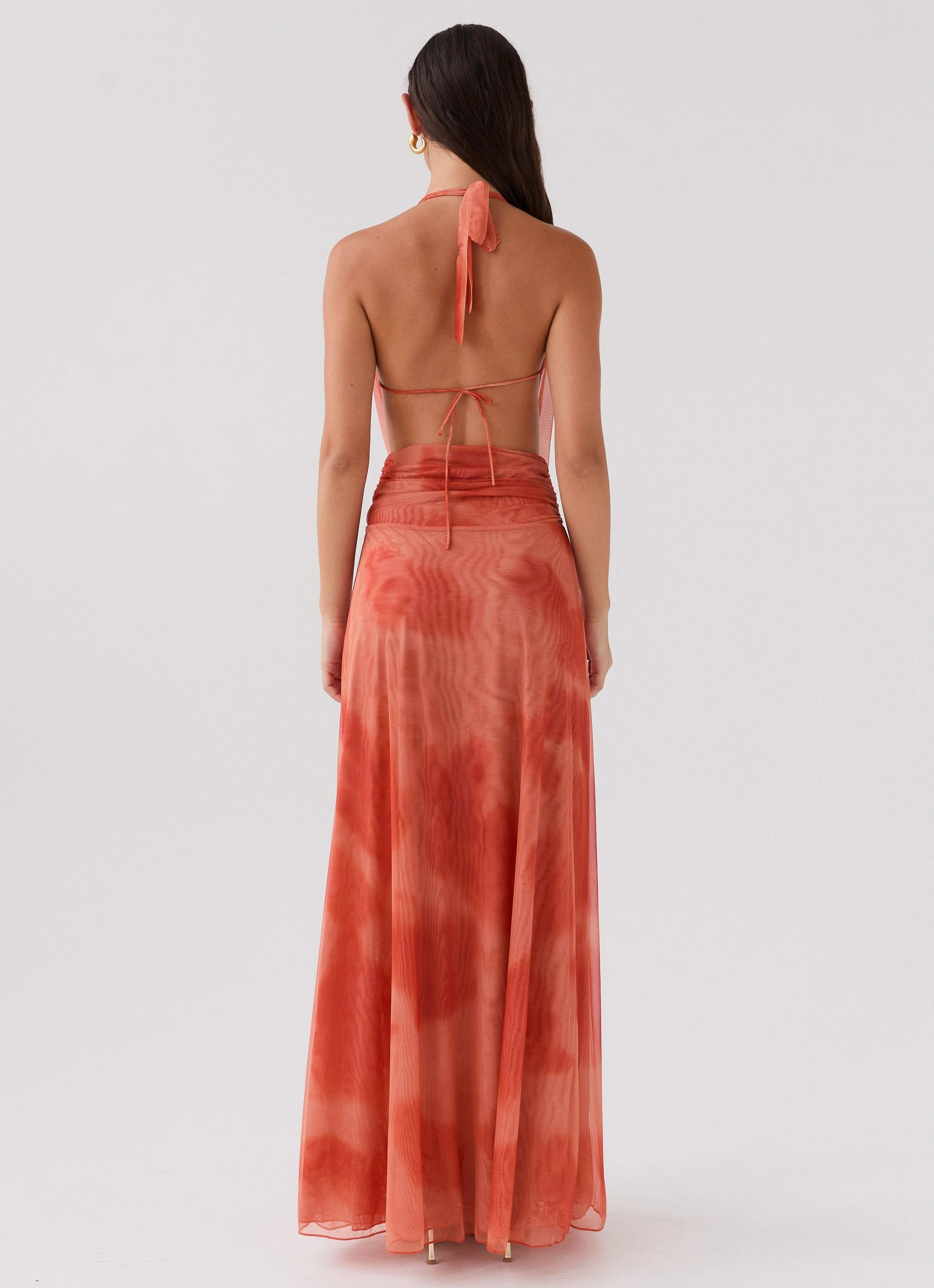 Anniversary-Event Elysia Chiffon Maxi Dress - Fiery Fusion