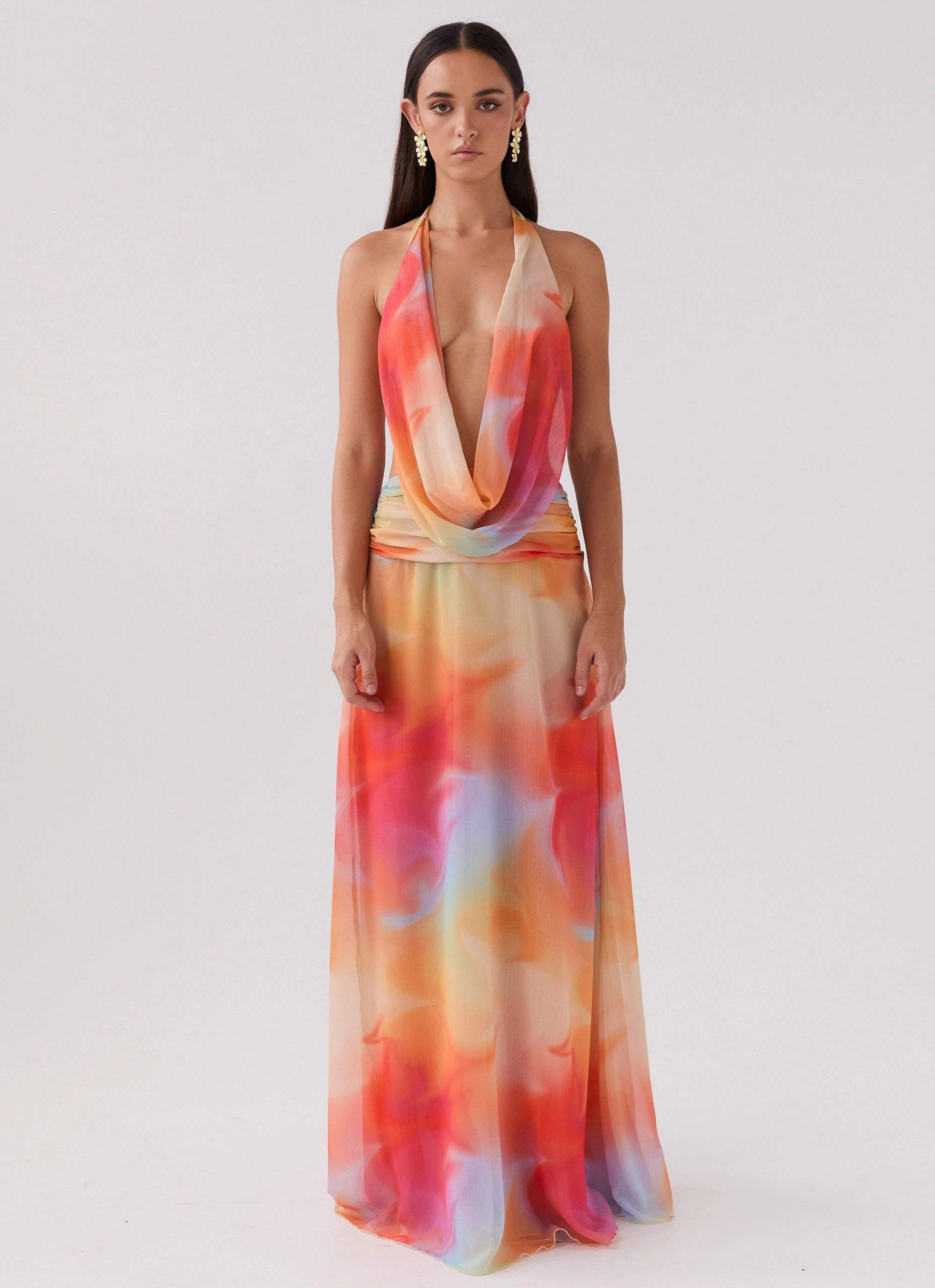 Urban Fit Elysia Chiffon Maxi Dress - Rainbow