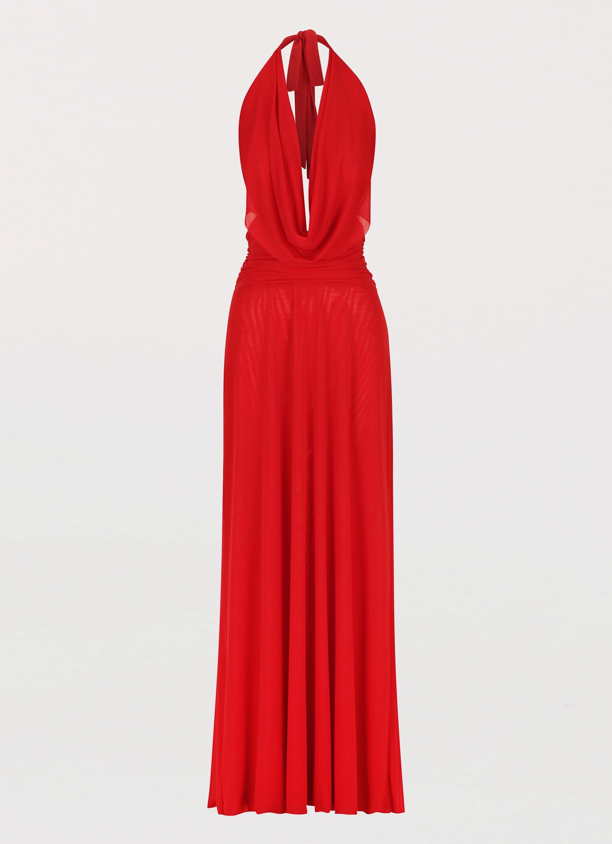 Elysia Mesh Maxi Dress - Cherry Red Love Blend Smart Fit Wear