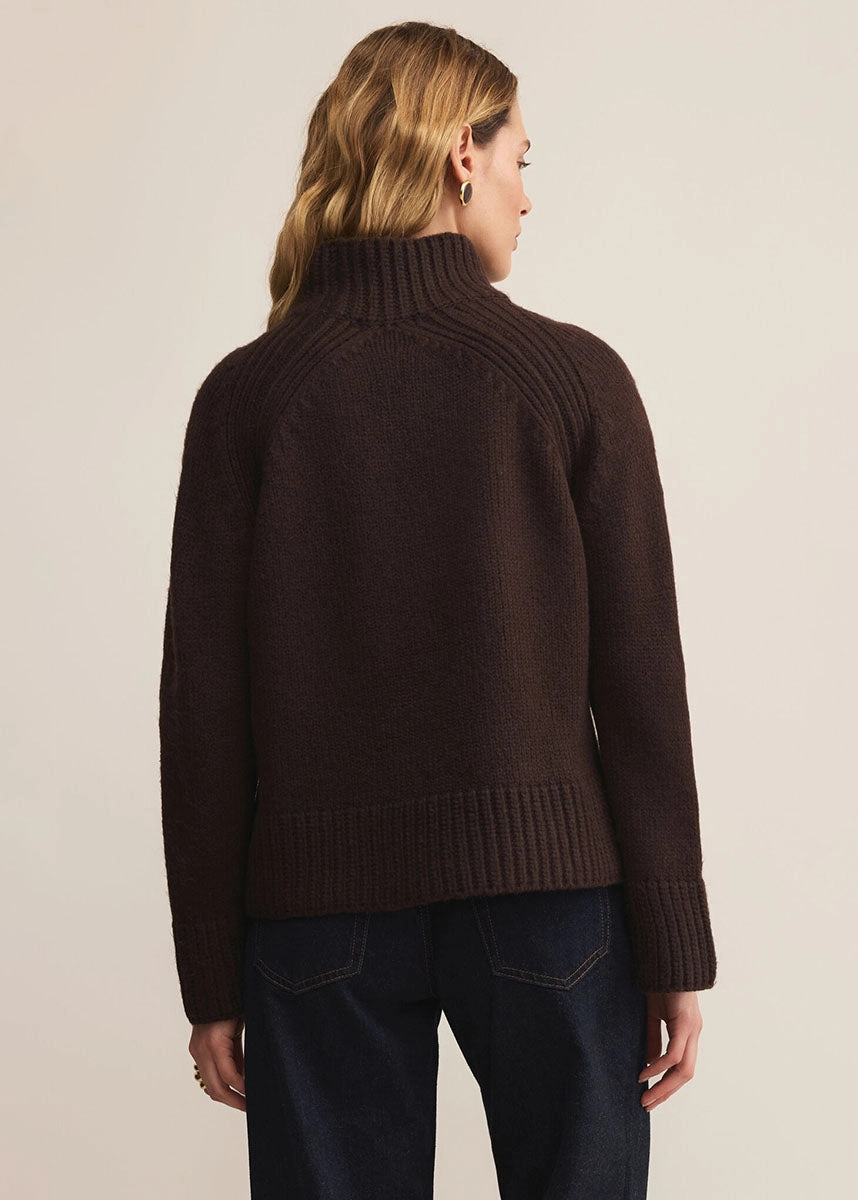 Emerge Funnel Neck Sweater - Chocolate Cherry Casual Performance Outdoor Vibe