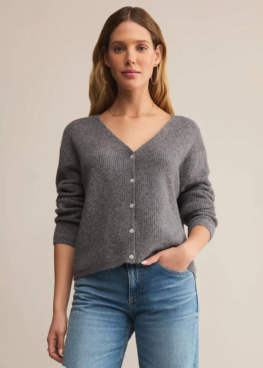 Sustainable Sourcing Certified Cozy Comfort Wear Emile Cardigan - Classic Heather Grey