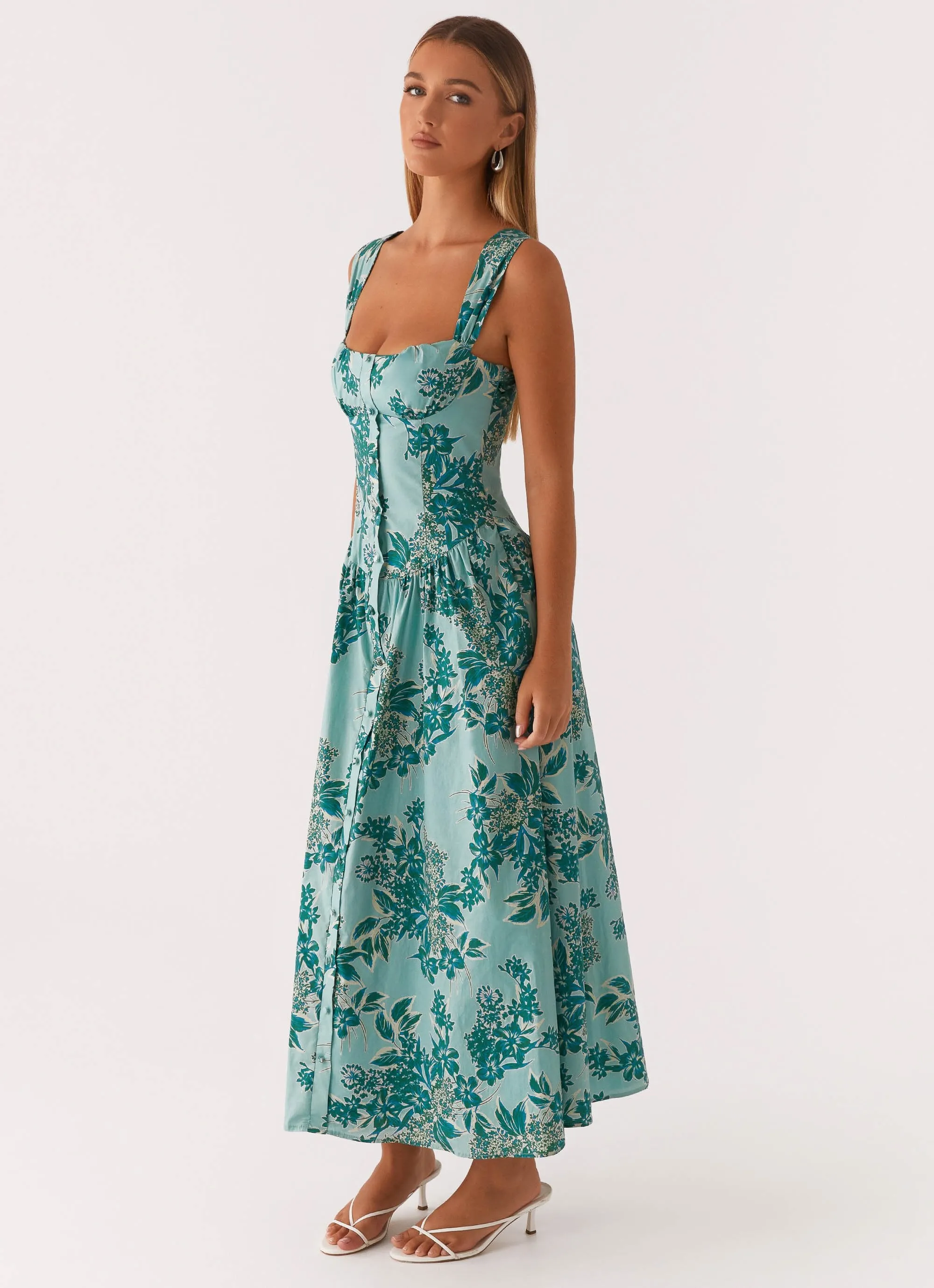 Emmalina Midi Dress - Cloud Nine Floral Vibrant Movement Trend Fit