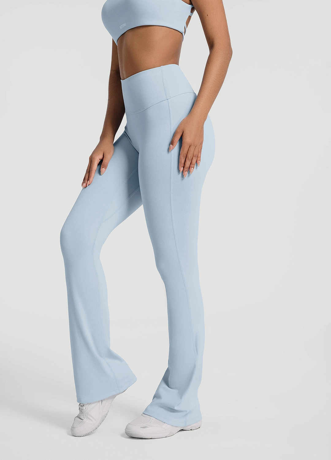 Postpartum Fit Daily Routine Ruched Flared Leggings