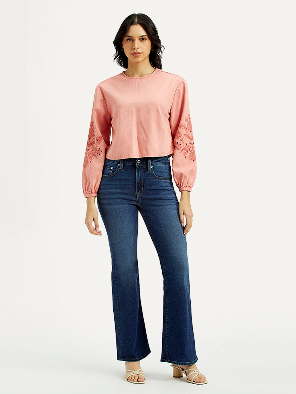 Women's 726 Dark Indigo Flared Fit High Rise Jeans Breathable fabric