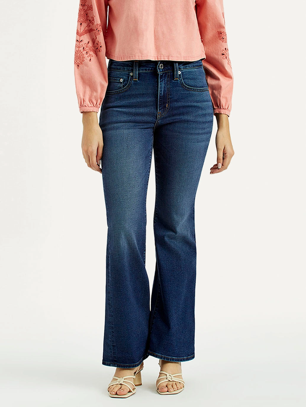 Morning Stroll Sustainable Classic Women's 726 Dark Indigo Flared Fit High Rise Jeans