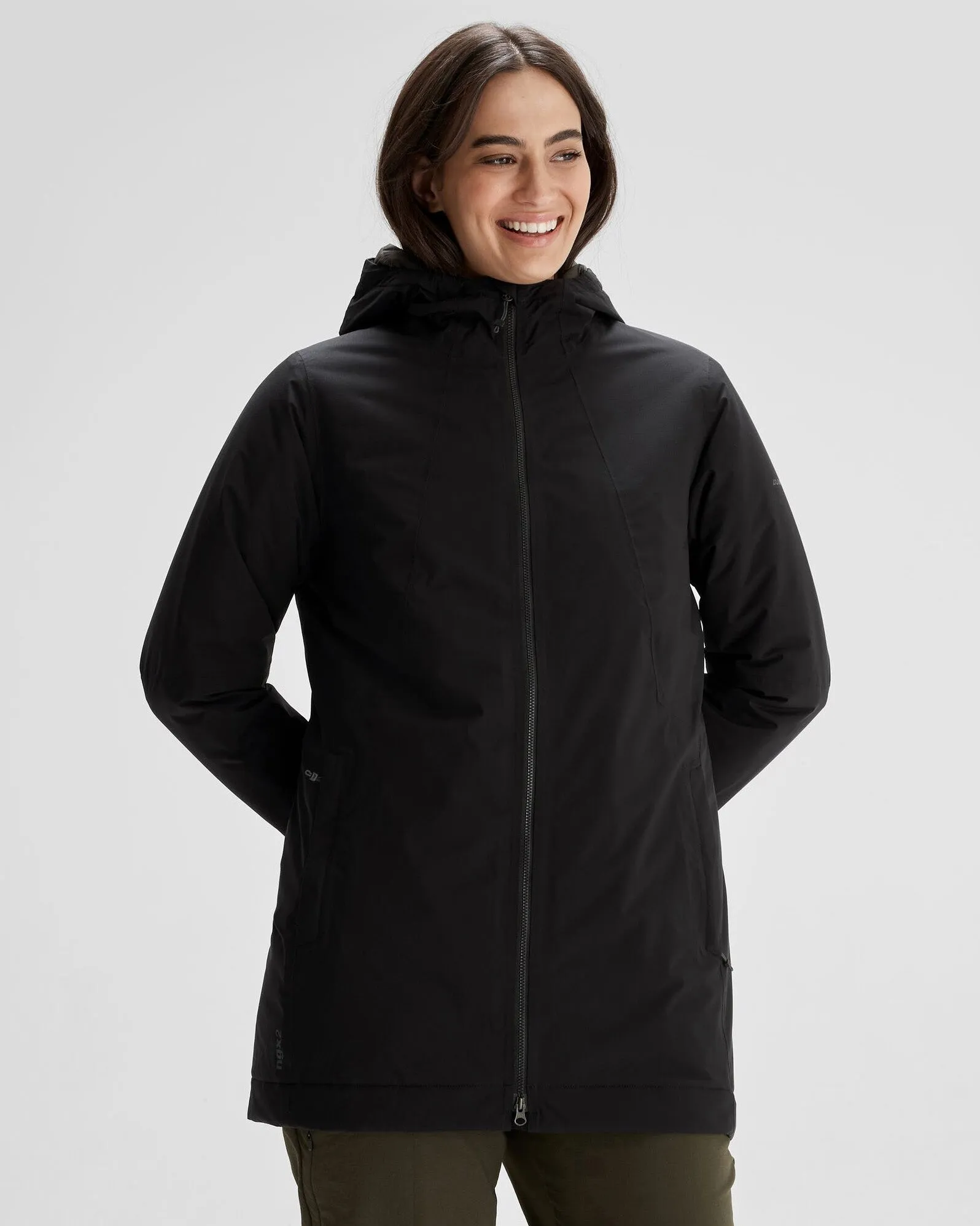 Women's Trailhead 2L Insulated Rain Parka - Black Stingray Pocket Details