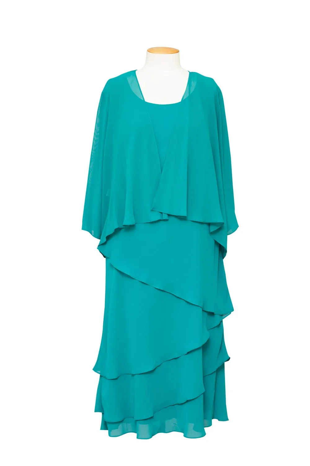 Layla Jones - LJ0359 Layer Dress w Jacket Taped Neckline