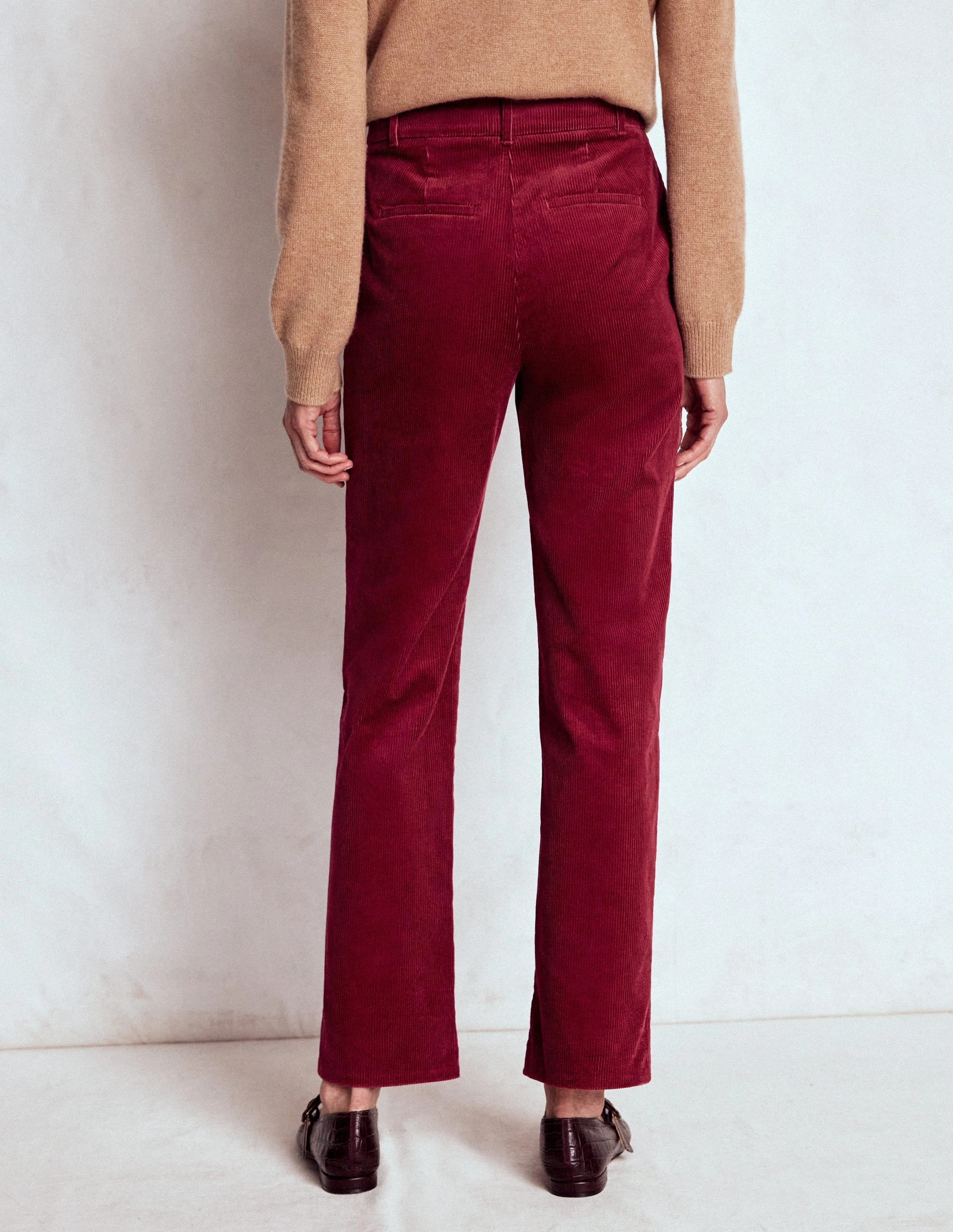 Canonbury Cord Trousers-Burgundy Red Boho chic