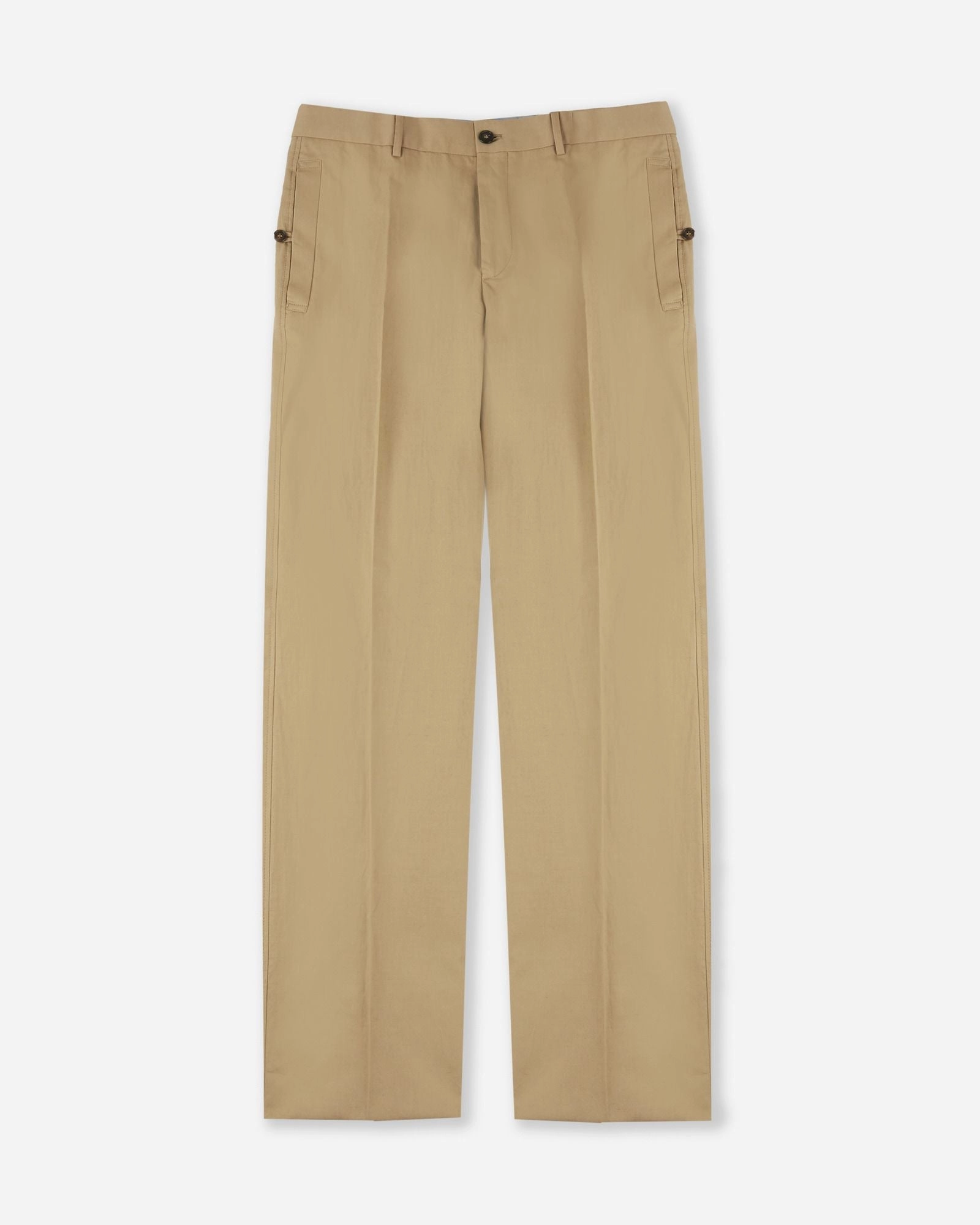 Flared bottom AntiPillingFabric Straight-fit cotton and linen trousers