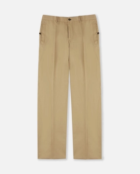 Flared bottom AntiPillingFabric Straight-fit cotton and linen trousers