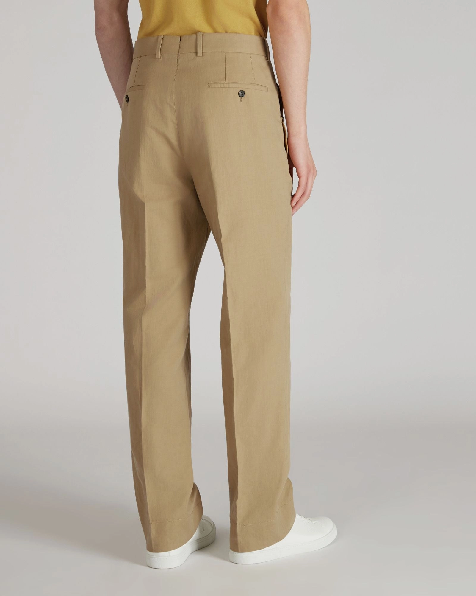 High Rise Quick Wash Straight-fit cotton and linen trousers