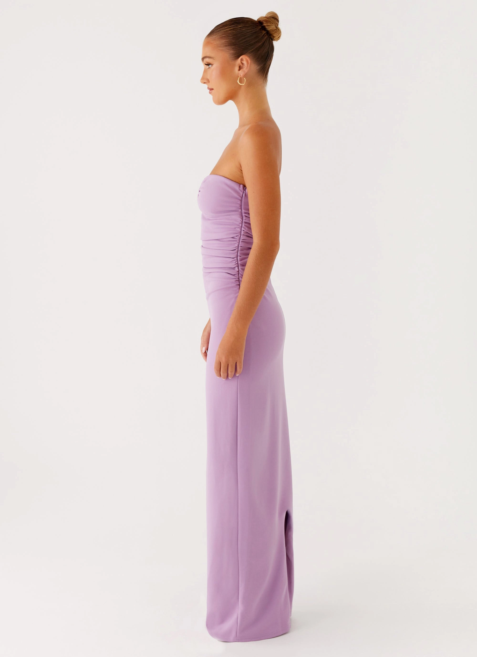 Satin-Edge Eryn Maxi Dress - Lilac