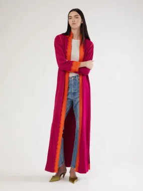 Reflective accents Moroccan long cashmere robe
