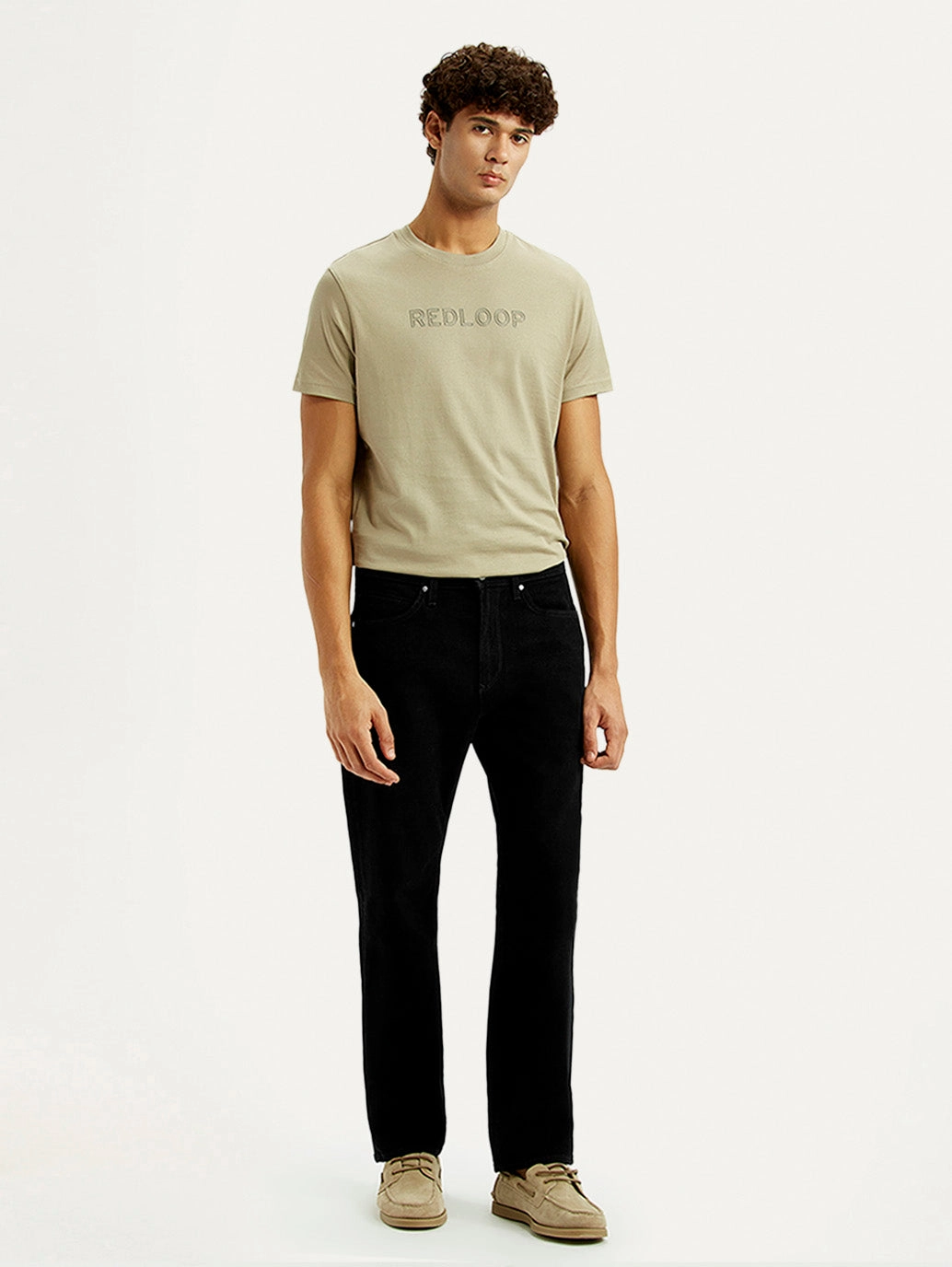 Simple Choice Simple Comfort Men's Redloop 505 Black Straight Fit Mid Rise Jeans