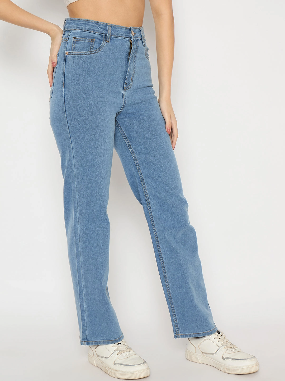 Minimal Fit Madame Light Blue Straight Fit Denim Jeans