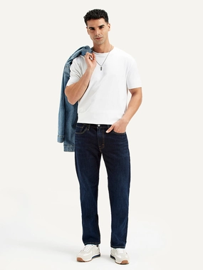 Men's 511 Navy Blue Slim Fit Mid Rise Jeans Streetwear Fan Night Out