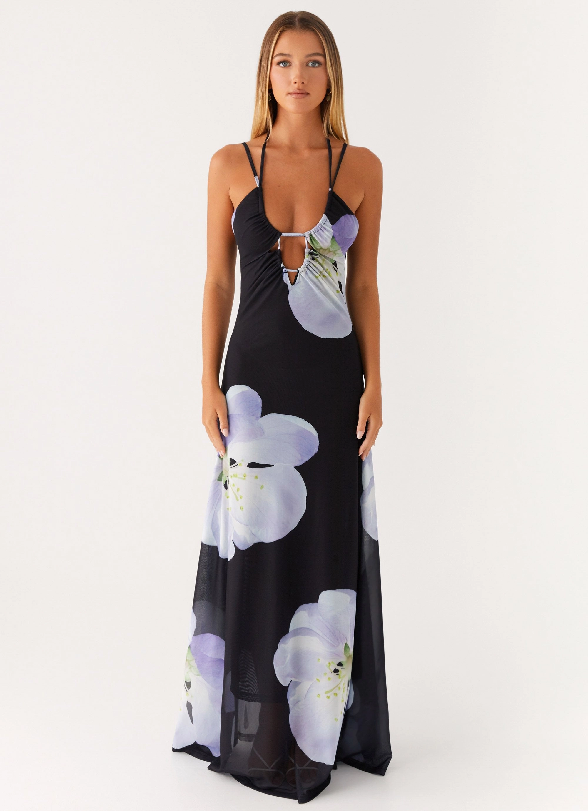 Minimalist Design Seasonal piece Enrika Maxi Dress - Flower Print