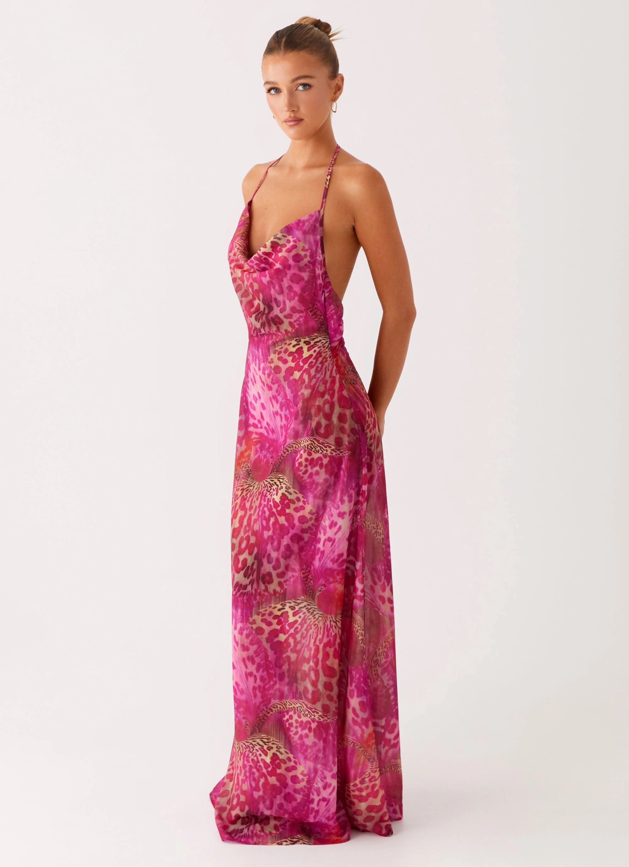 Draped-Style Fantasy Maxi Dress - Lavender Lagoon