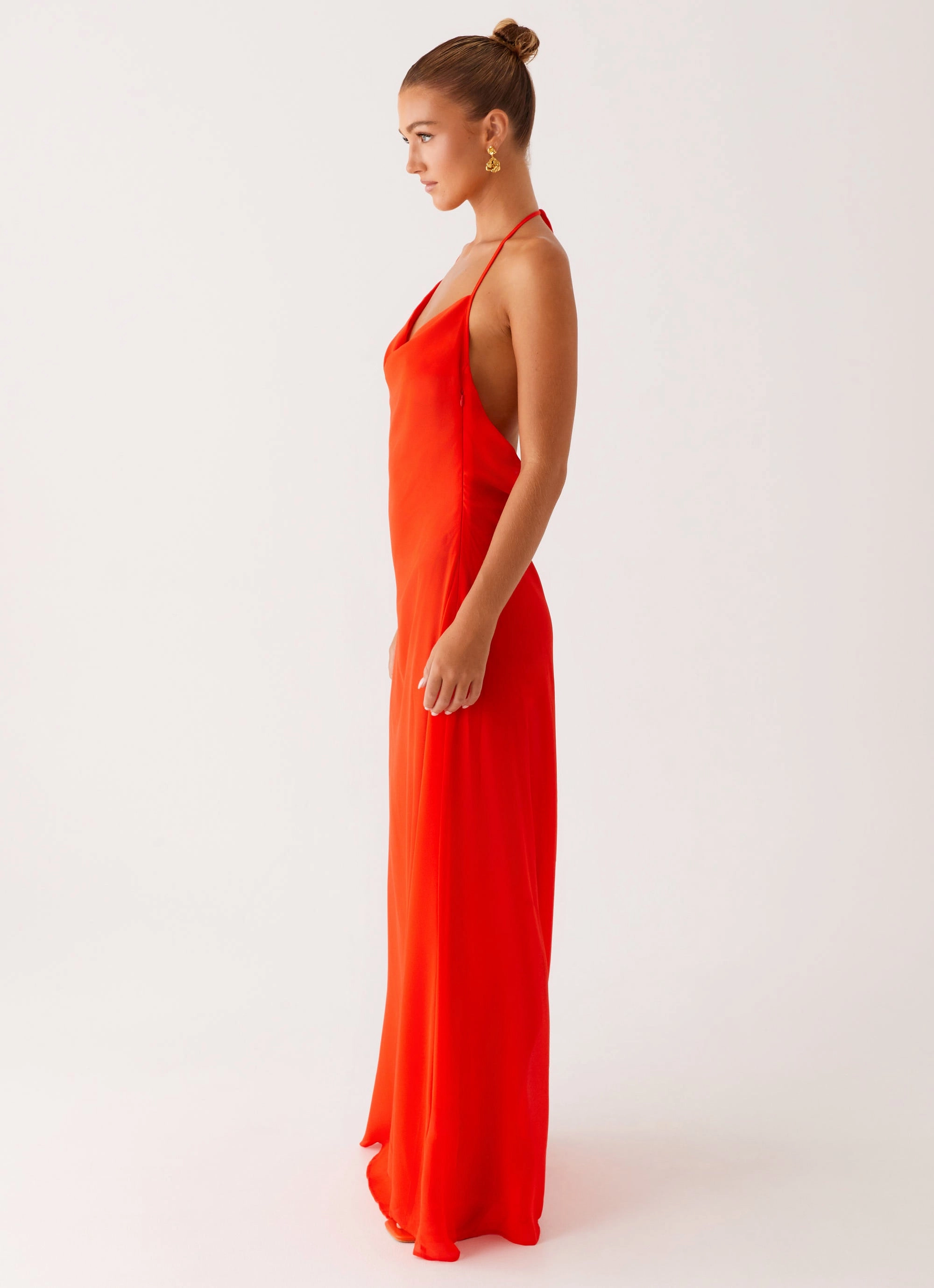 Warm Pink Fantasy Maxi Dress - Orange