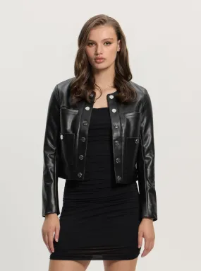 Black Nova Faux-Leather Jacket Convertible Cuff System Dynamic flex