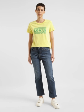 Women's 312 Blue Straight Fit Mid Rise Jeans Relaxed Cut