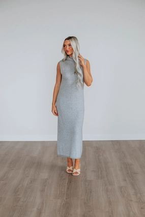 Eco Conscious Packaging Roxanna Sweater Dress - Heather Grey