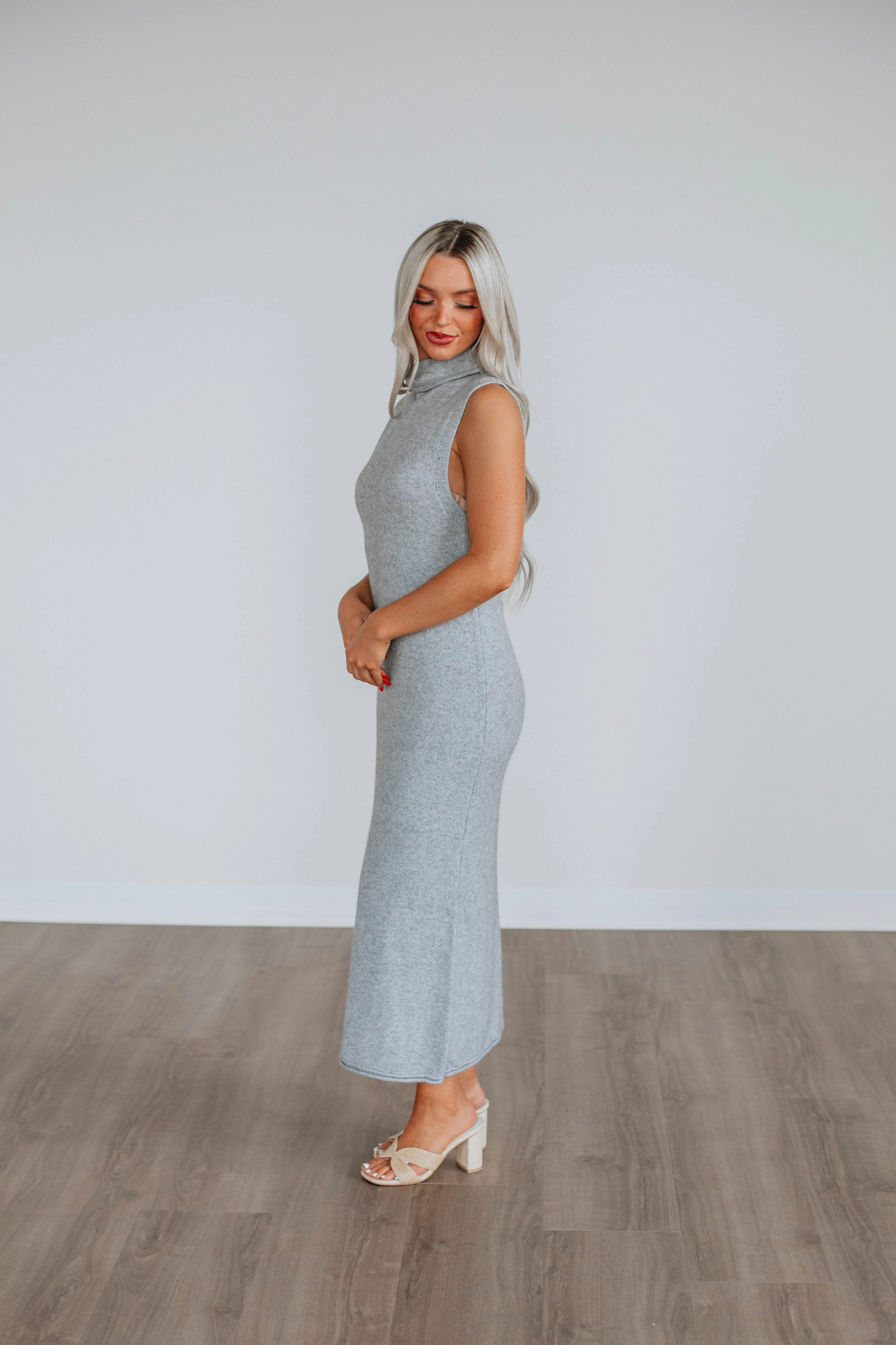 Roxanna Sweater Dress - Heather Grey Sport Style Everyday Comfort