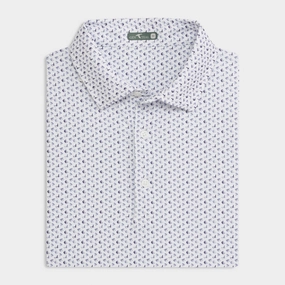Flies Printed Performance Polo ButtonDown Collar