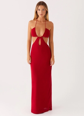 Hallie Maxi Dress - Red Euro Ease