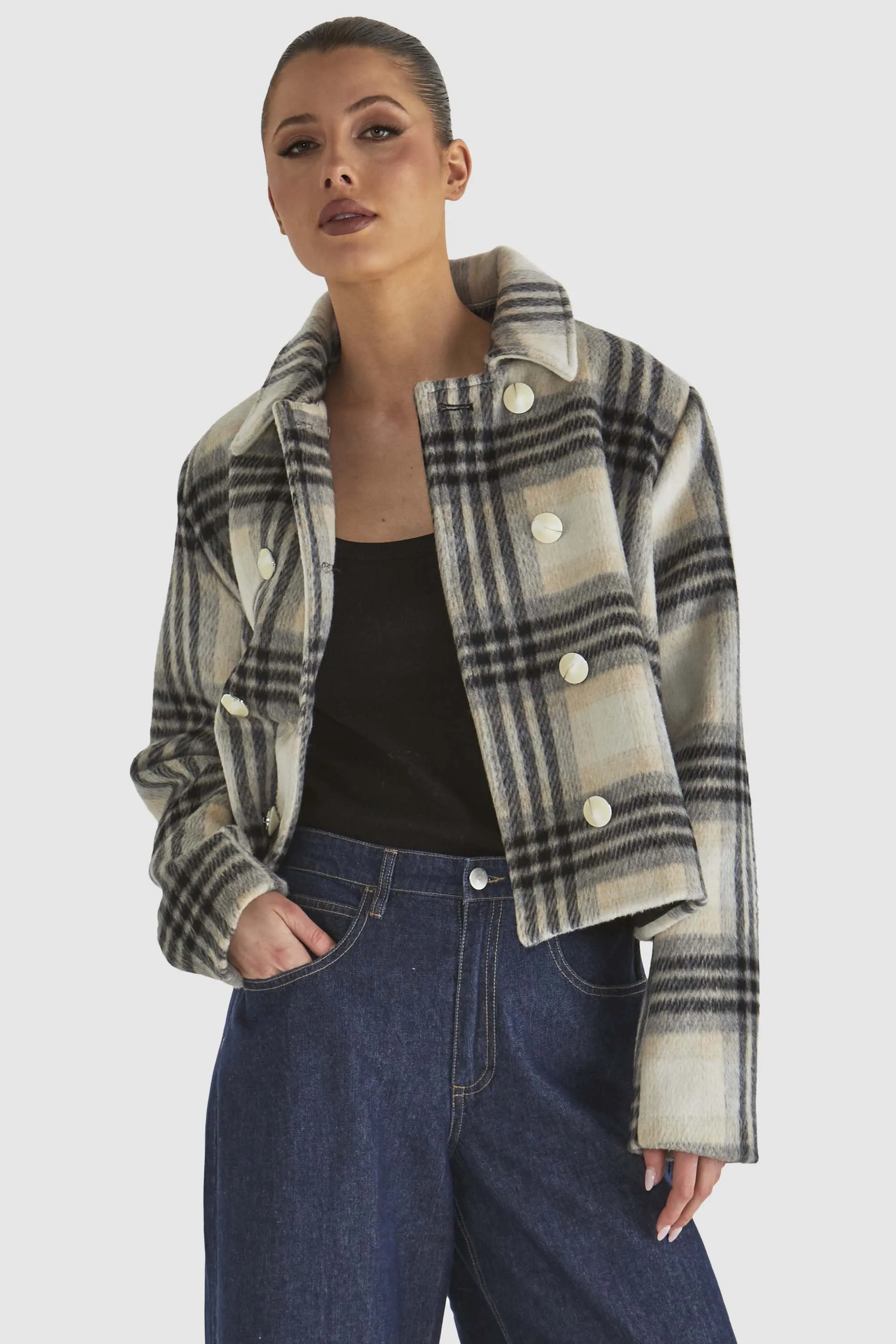 Fate Peaceful Jacket Check TapedZippers Essential City Look