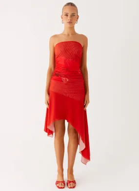 Comfy Flex Think About It Midi Dress - Fire Red