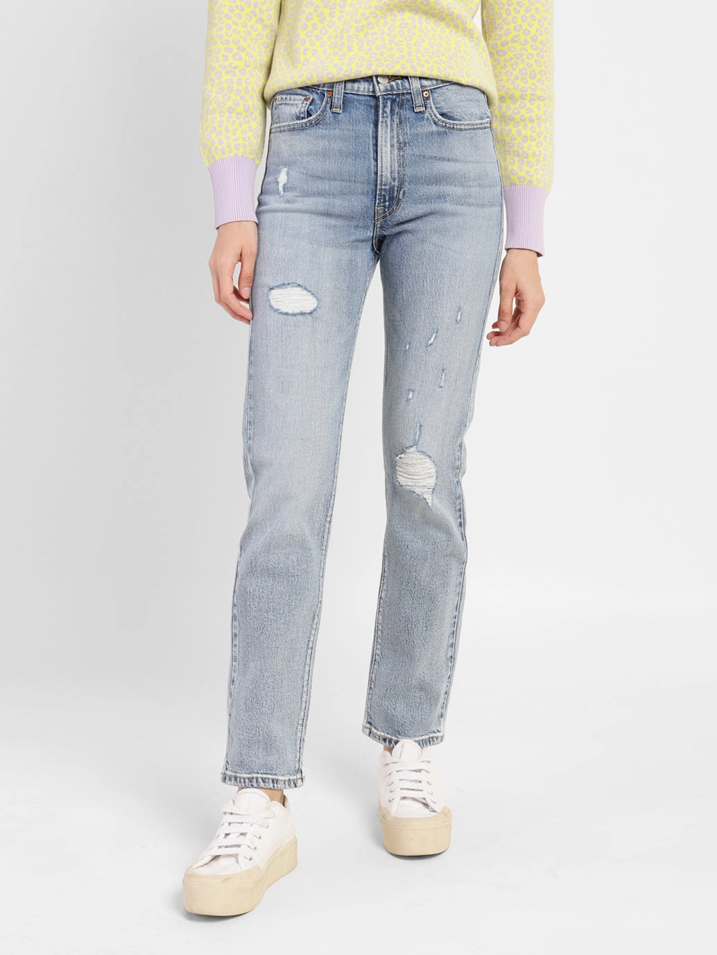 All Round Fit Neat And Easy Women's 70s Blue Flared Fit High Rise Jeans