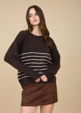 Felix Striped Sweater - Brown Seamless Construction Design