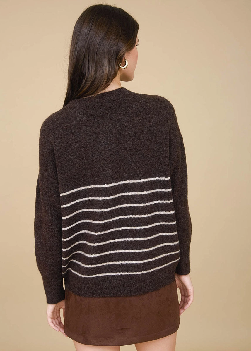 Felix Striped Sweater - Brown Layering Piece Odor Resistant Fabric