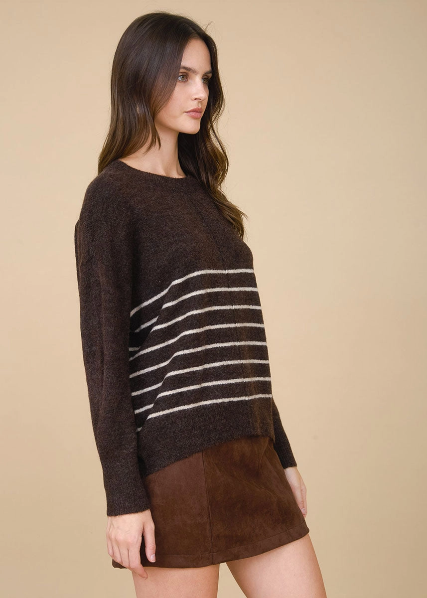 Felix Striped Sweater - Brown Cold-Weather Apparel Cozy Wearable