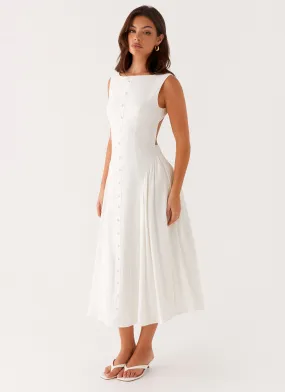 Maylah Midi Dress - White Daily Mood warm tones