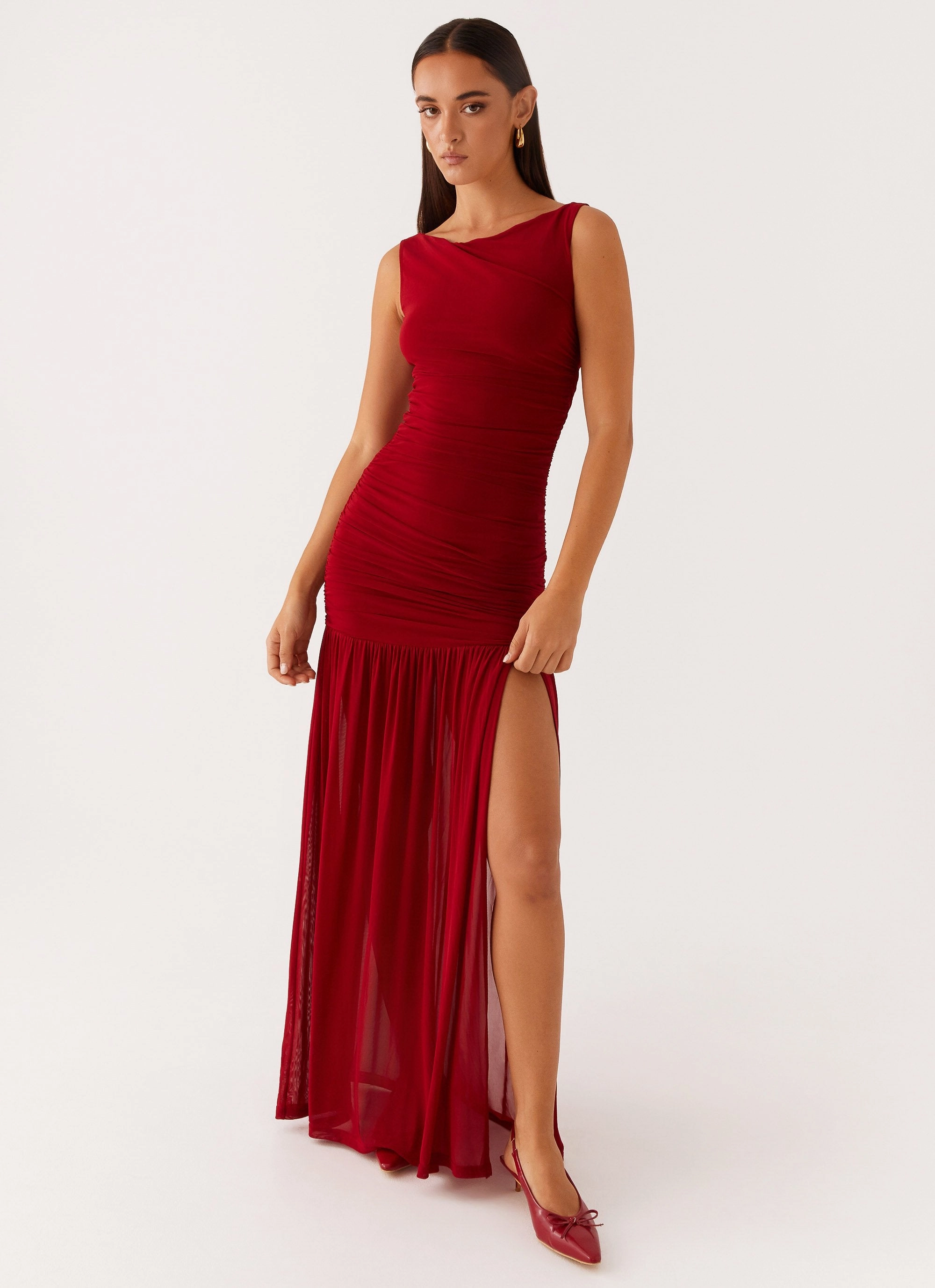 Manon Maxi Dress - Red Compressible Work Comfort
