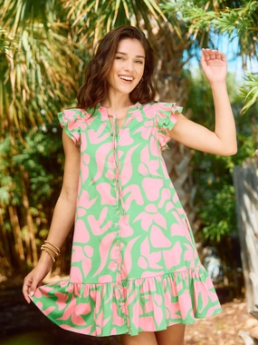 FINAL SALE - Abby Dress | Piece By Piece Pink Silky Shine Hot Now