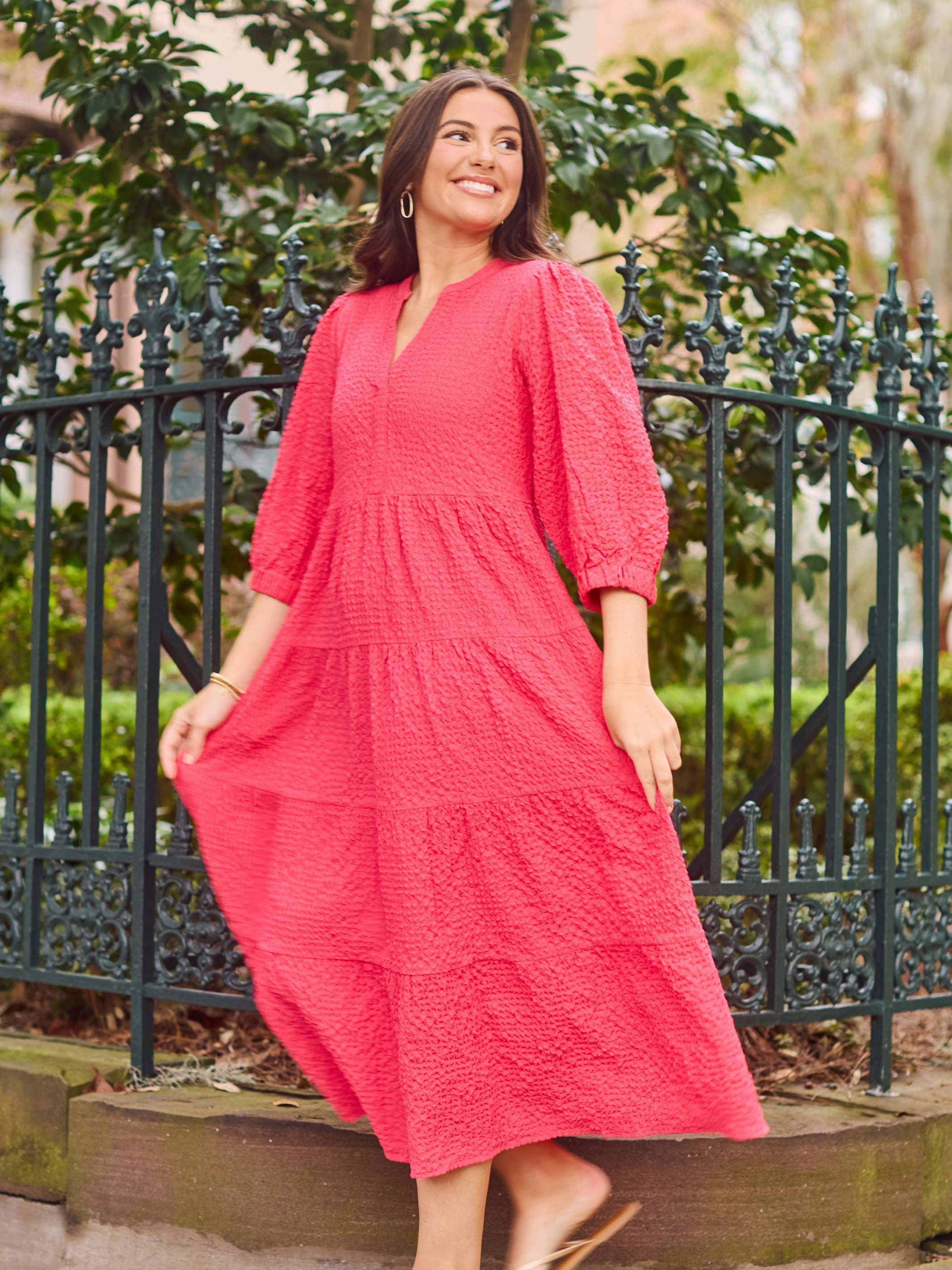 FINAL SALE - Cameron Dress | Pink Sheer-Overlay
