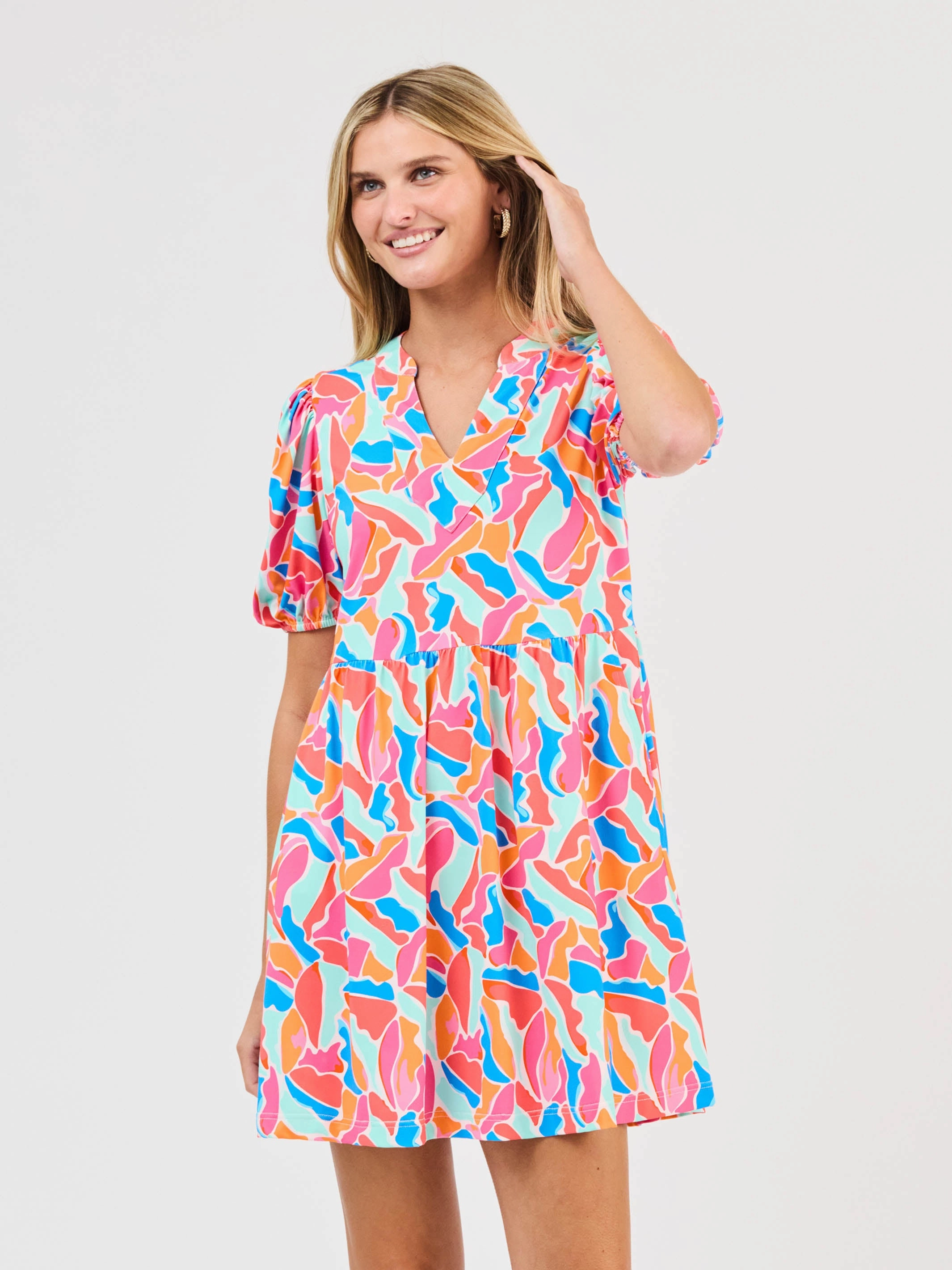 Simple Form Flattering Silhouette Wear FINAL SALE - Catalina Dress | Cool Waters Blue