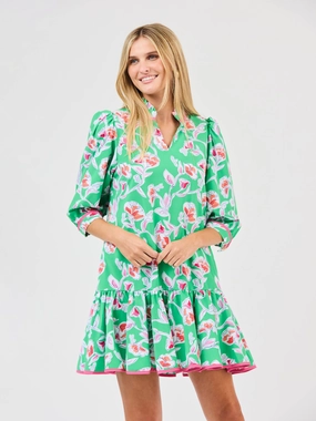 FINAL SALE - Naomi Dress | Pretty Petals Green Timeless Comfort Wear