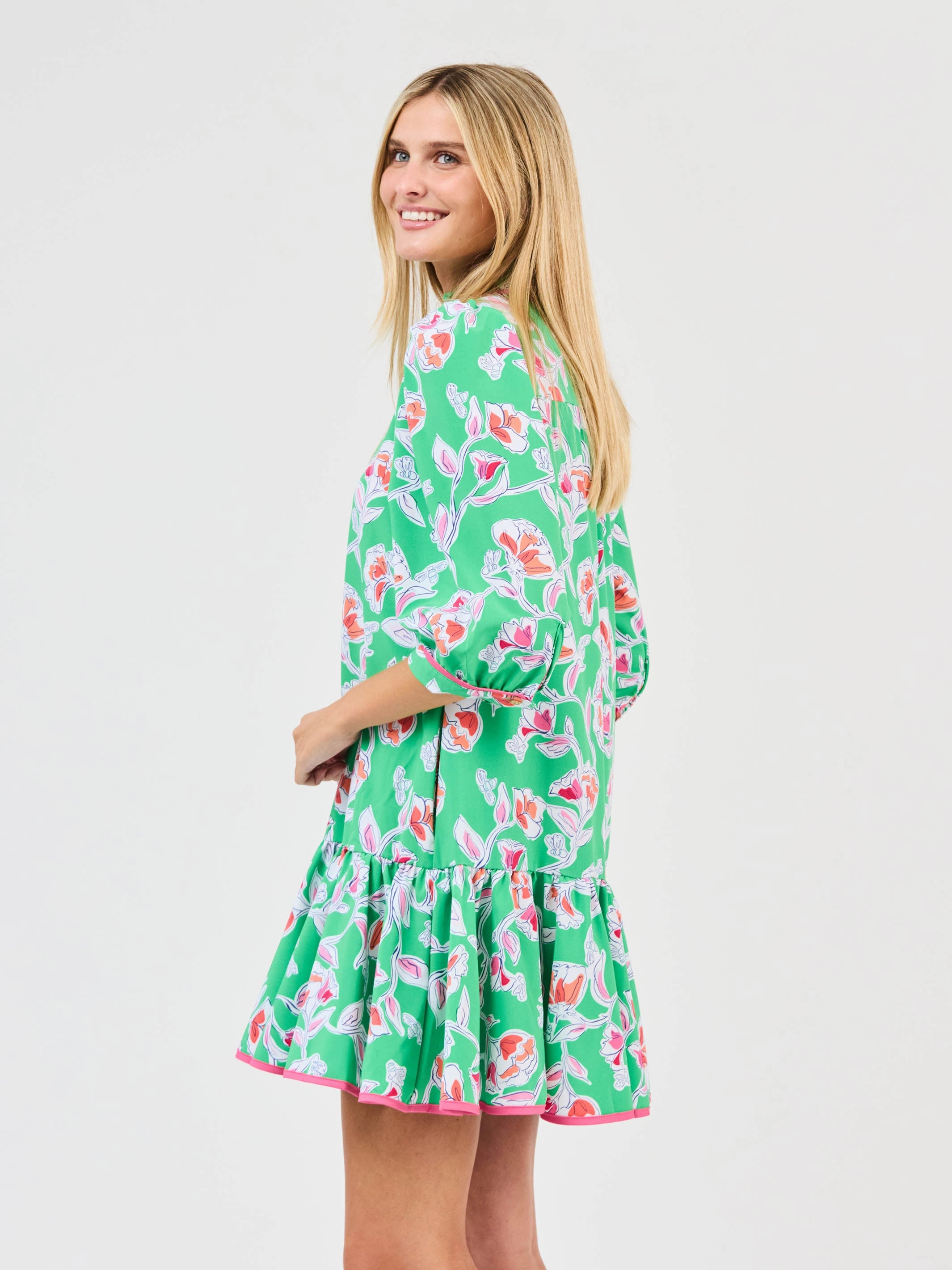FINAL SALE - Naomi Dress | Pretty Petals Green Romantic Hour