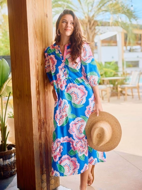 FINAL SALE - Riley Dress | Petal Tango Blue Cool Layers