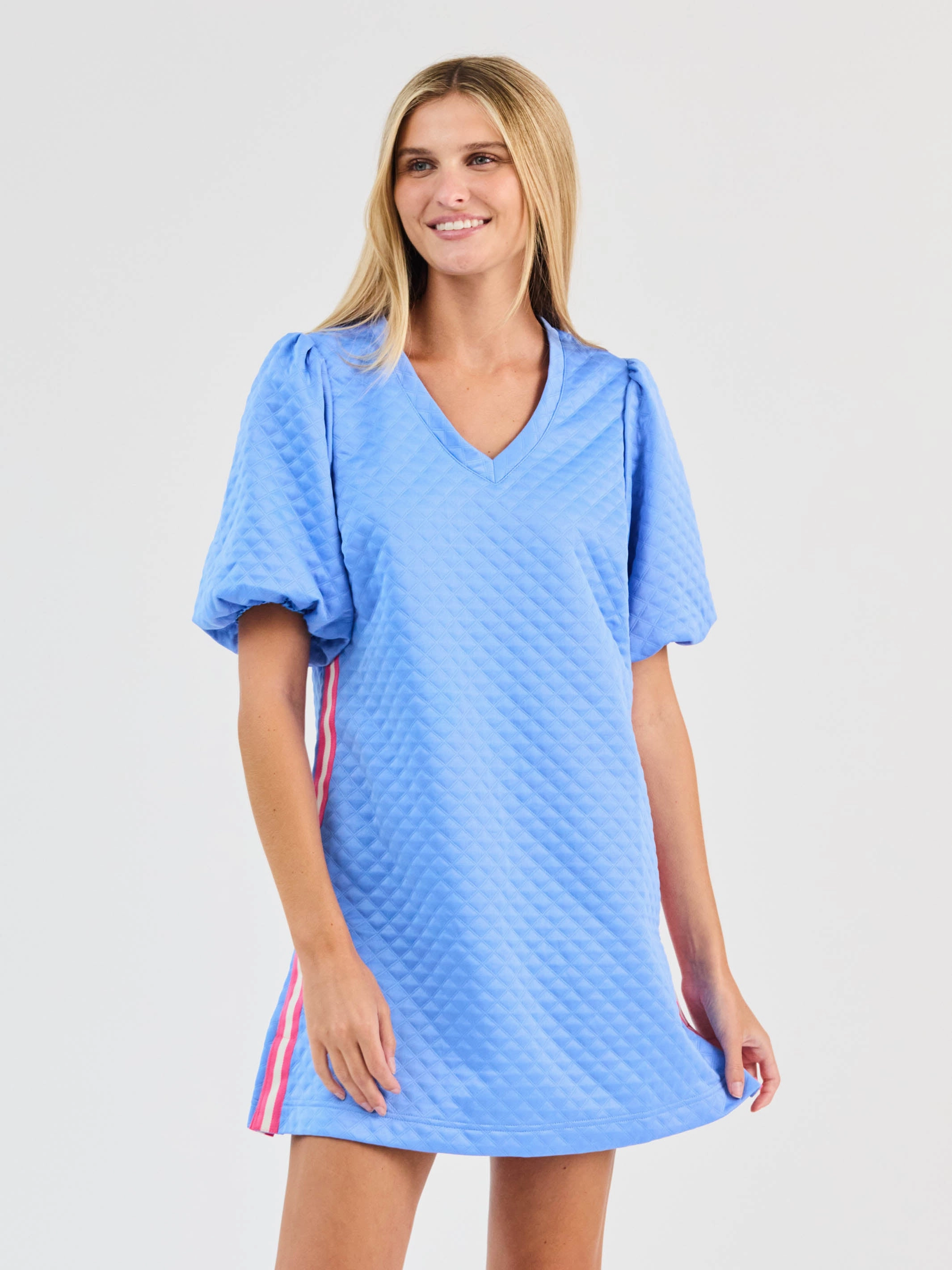 FINAL SALE - Stacey Dress | Blue Modern Waist Design Polite Color