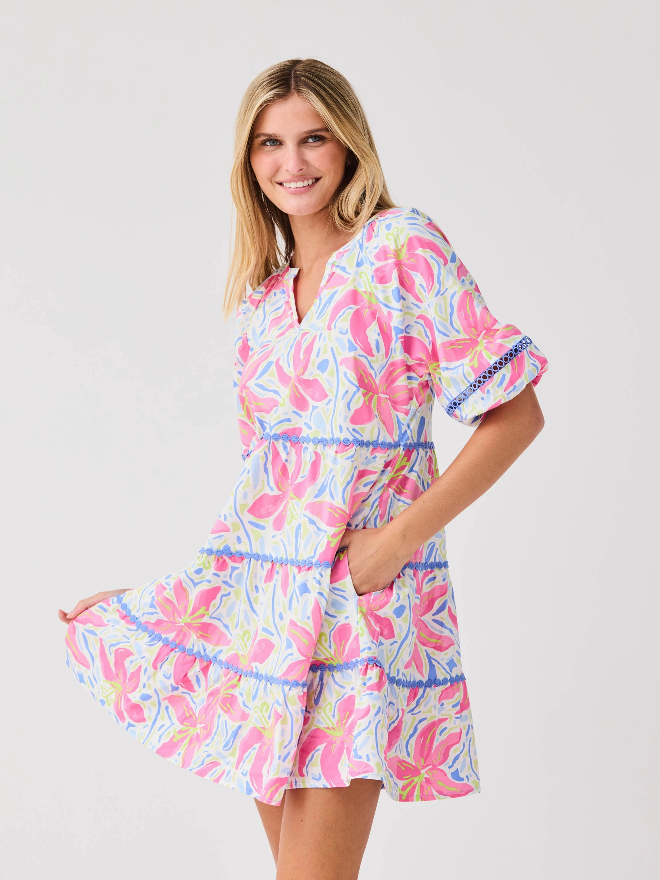 Dreamy Simplicity summer look FINAL SALE - Palmer Dress | Hibiscus Harmony White