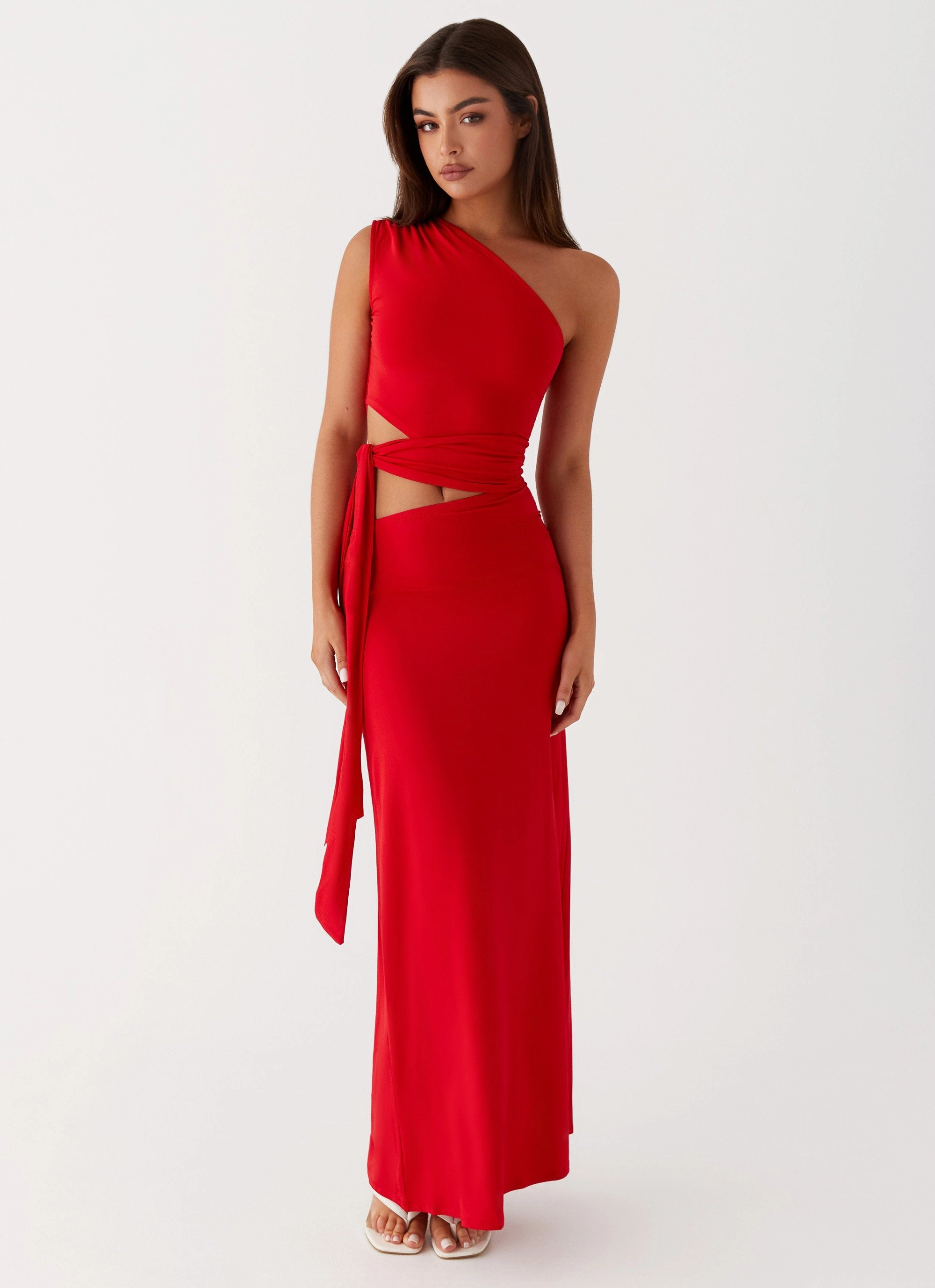 AntiFrayEdging Love Me Tie Maxi Dress - Red